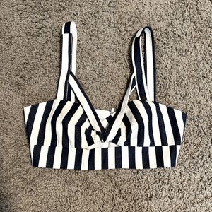 Navy Blue & White crop top.